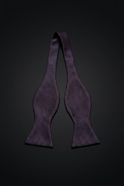 Self-Tie Bow Tie - Navy Burgundy Geometric - untied
