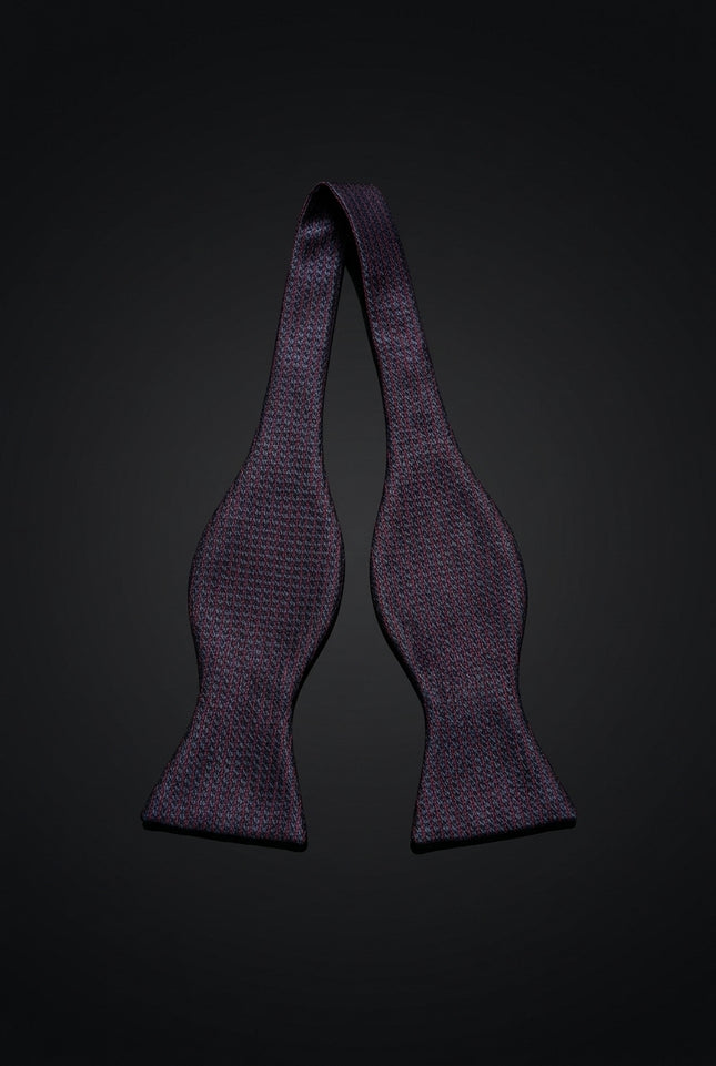 Self-Tie Bow Tie - Navy Burgundy Geometric - untied