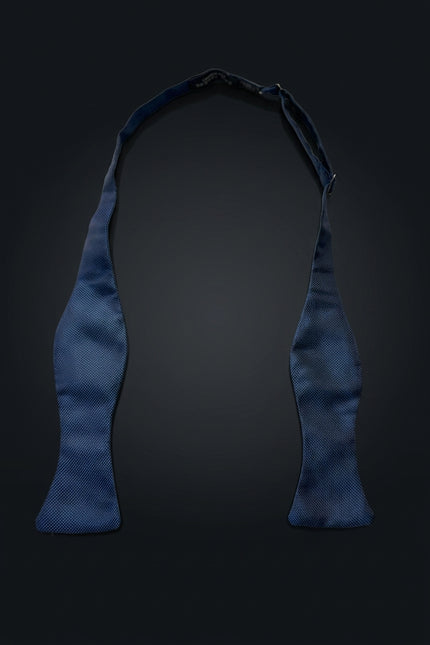 Self-Tie Bow Tie - Navy Blue Dotted - front