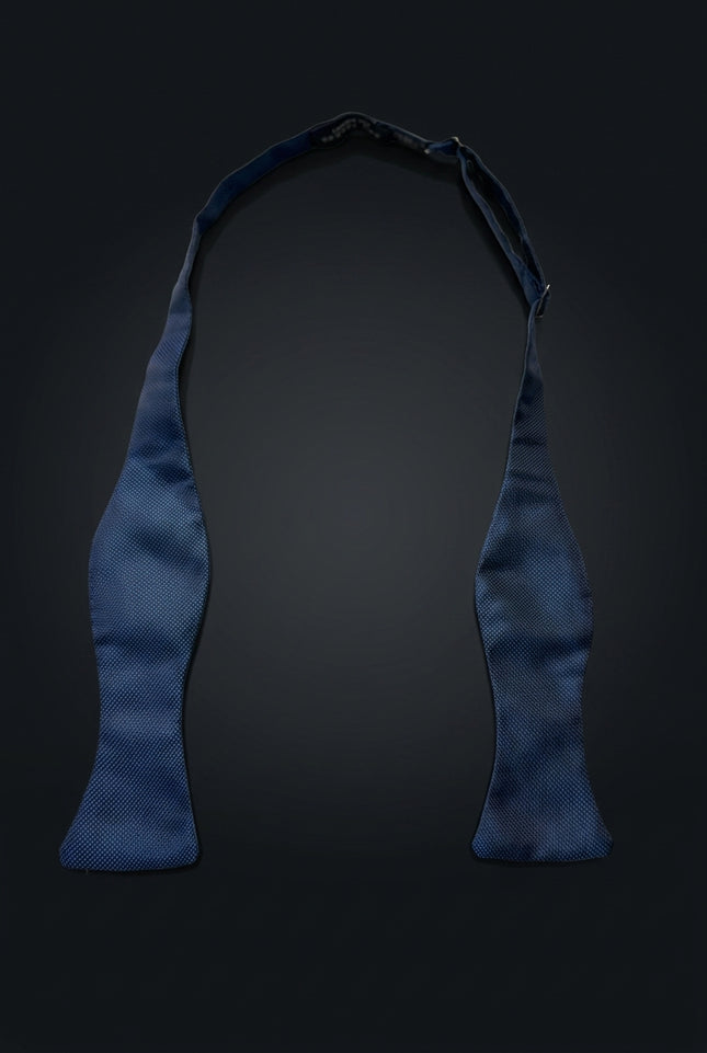 Self-Tie Bow Tie - Navy Blue Dotted - front