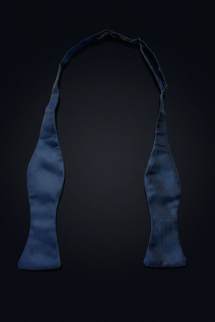 Self-Tie Bow Tie - Navy Blue Dotted - untied