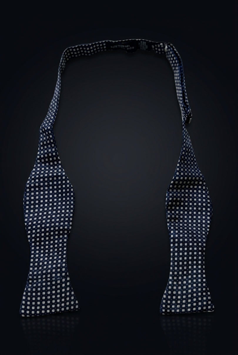 Self-Tie Bow Tie - Navy Blue Other - untied