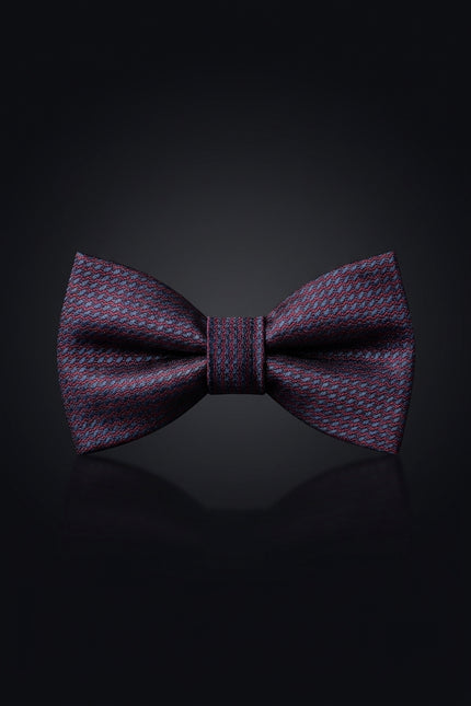Self-Tie Bow Tie - Navy Maroon Geometric - front
