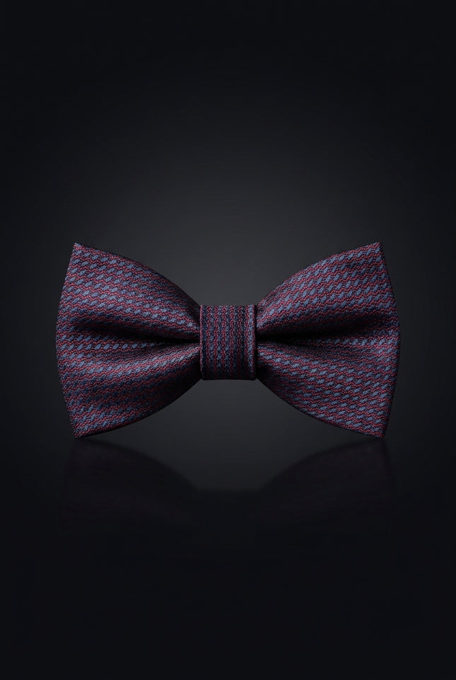 Self-Tie Bow Tie - Navy Maroon Geometric - front