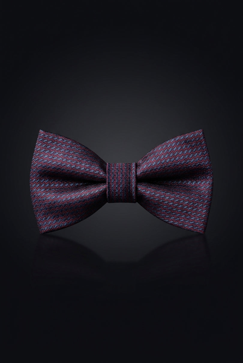 Self-Tie Bow Tie - Navy Maroon Geometric - front