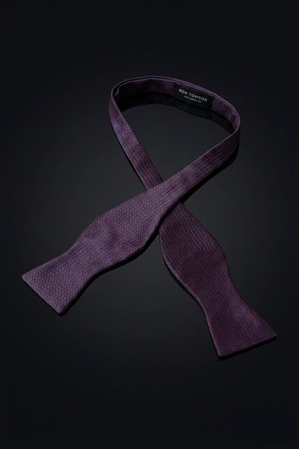 Self-Tie Bow Tie - Navy Maroon Geometric - untied