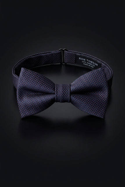 Self-Tie Bow Tie - Navy Red Dotted - front
