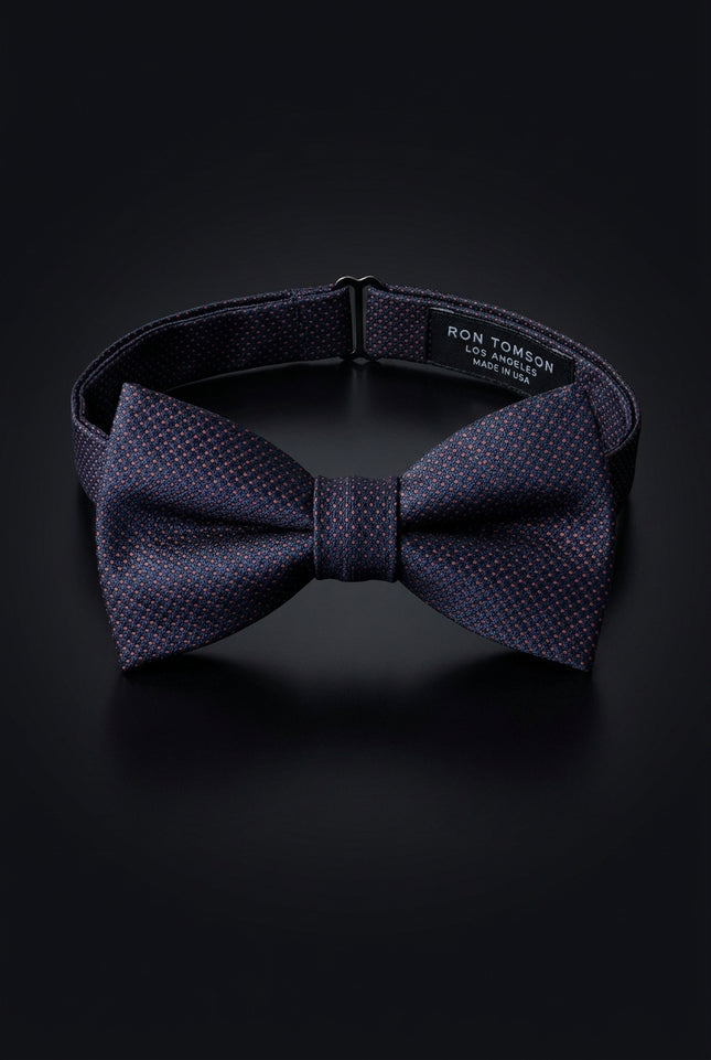 Self-Tie Bow Tie - Navy Red Dotted - front