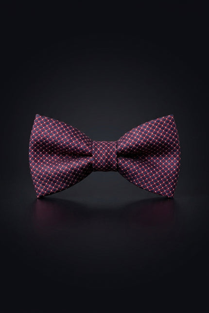 Self-Tie Bow Tie - Navy Red White Geometric - front