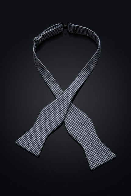Self-Tie Bow Tie - Navy White Other - untied