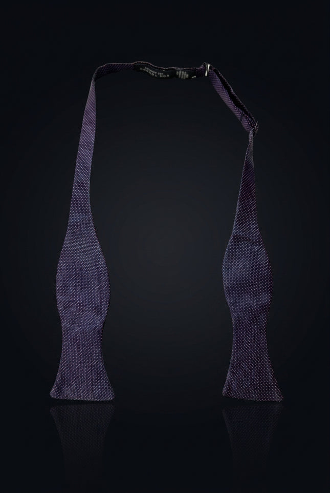 Self-Tie Bow Tie - Navy Blue Dotted - front