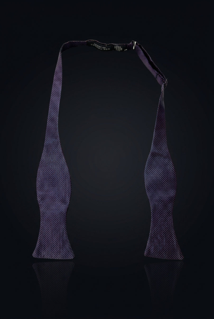 Self-Tie Bow Tie - Navy Blue Dotted - front