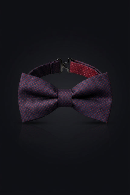 Self-Tie Bow Tie - Navy_Red Geometric - front