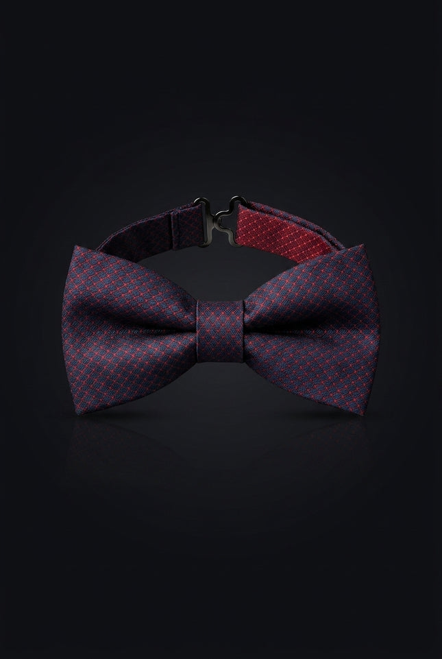 Self-Tie Bow Tie - Navy_Red Geometric - front