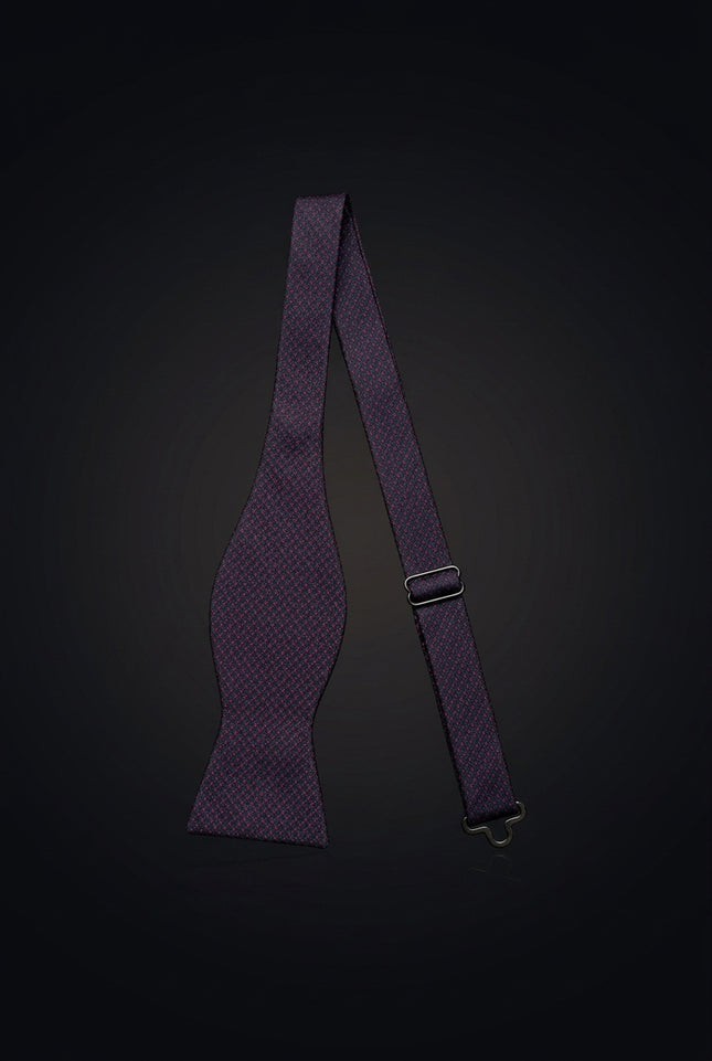 Self-Tie Bow Tie - Navy_Red Geometric - untied