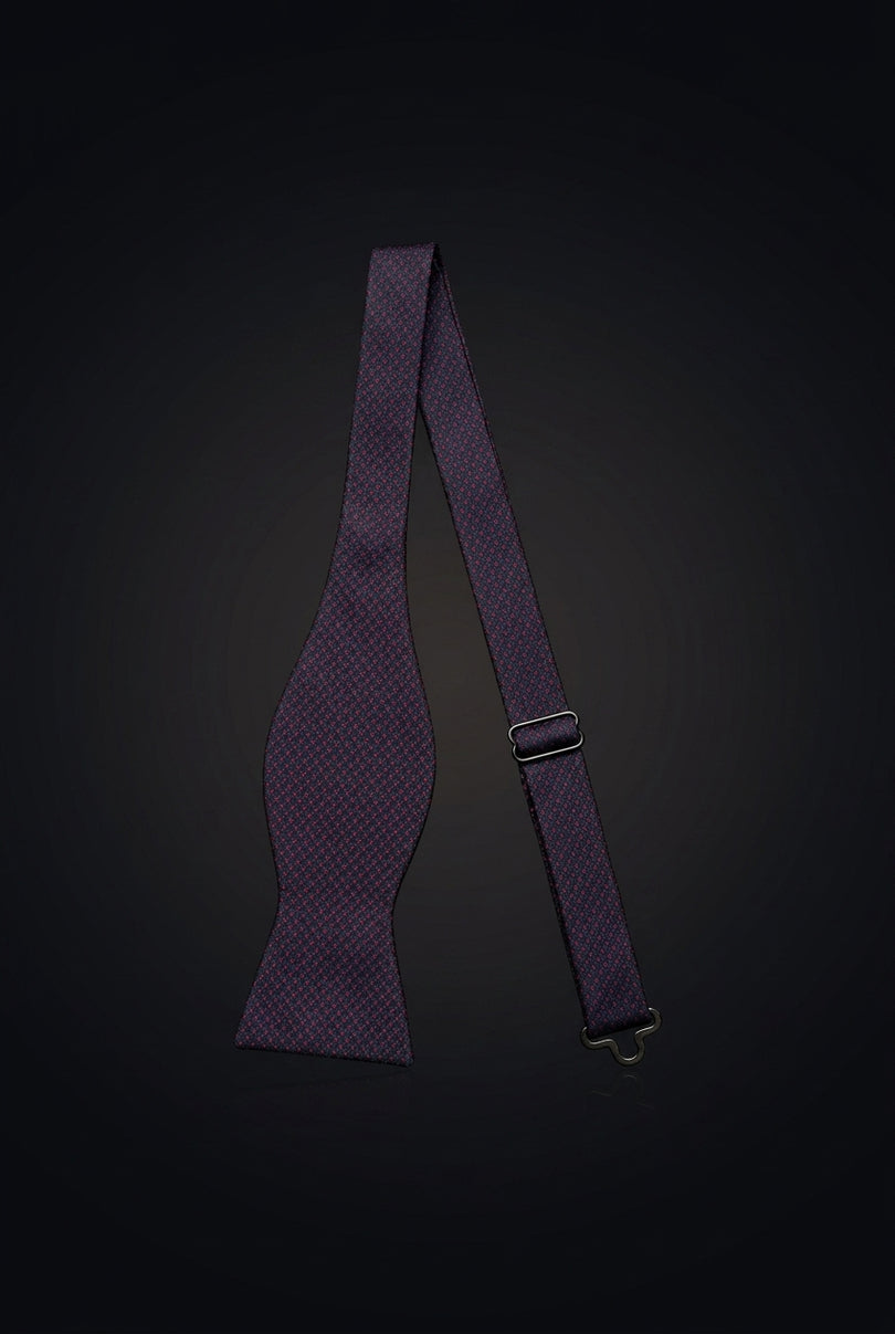 Self-Tie Bow Tie - Navy_Red Geometric - untied