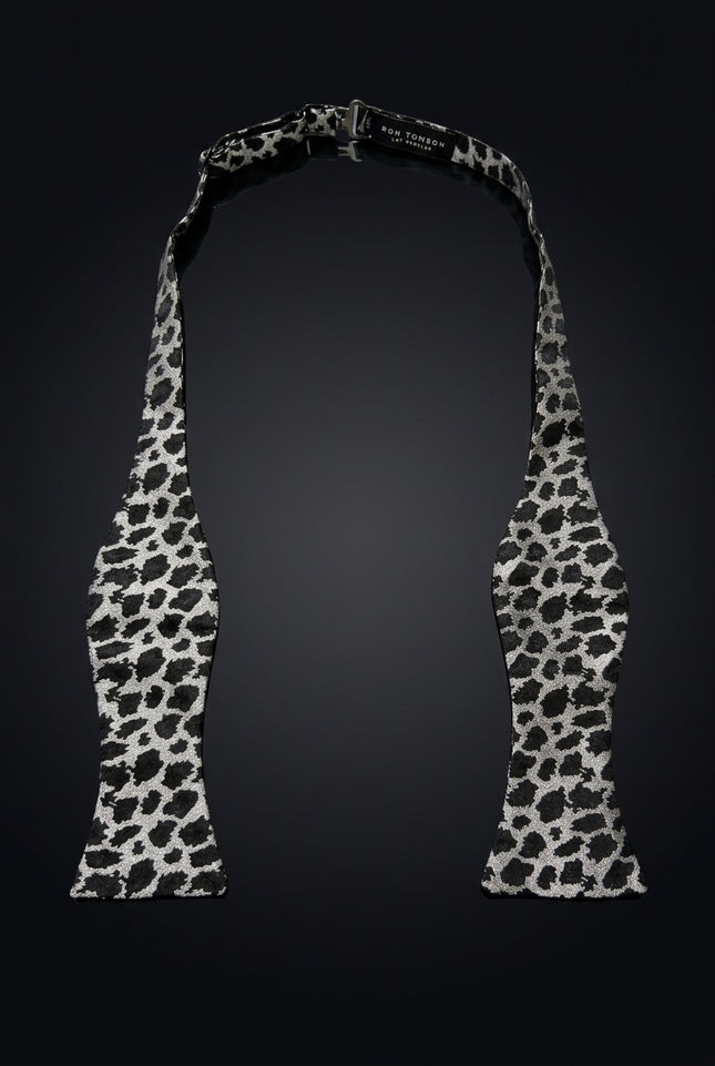 Self-Tie Bow Tie - Silver Black Other - untied
