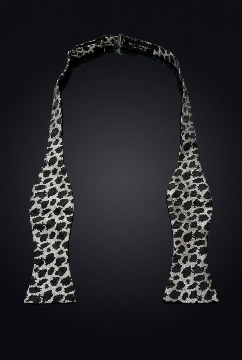 Self-Tie Bow Tie - Silver Black Other - untied