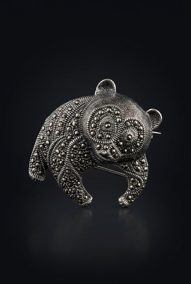Brooch - Silver bear - front