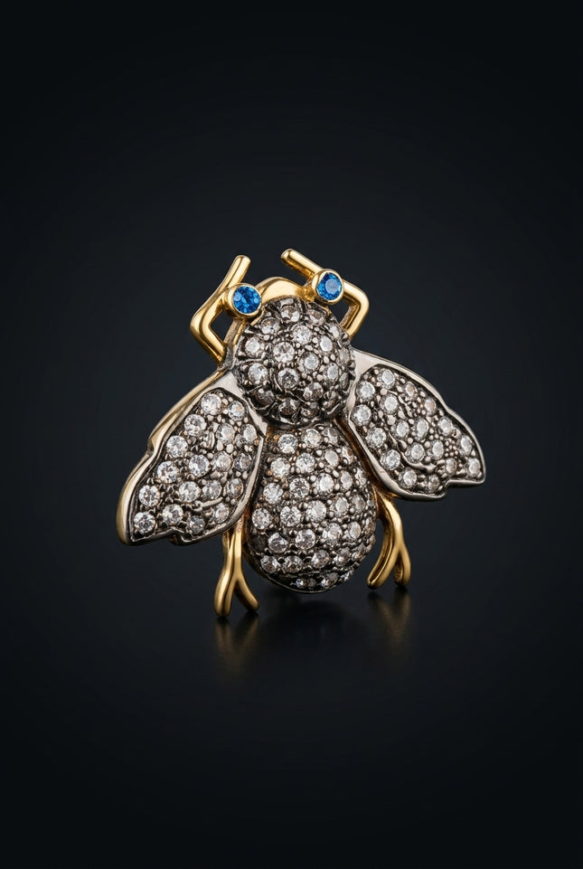 Brooch - Mixed bee - angle