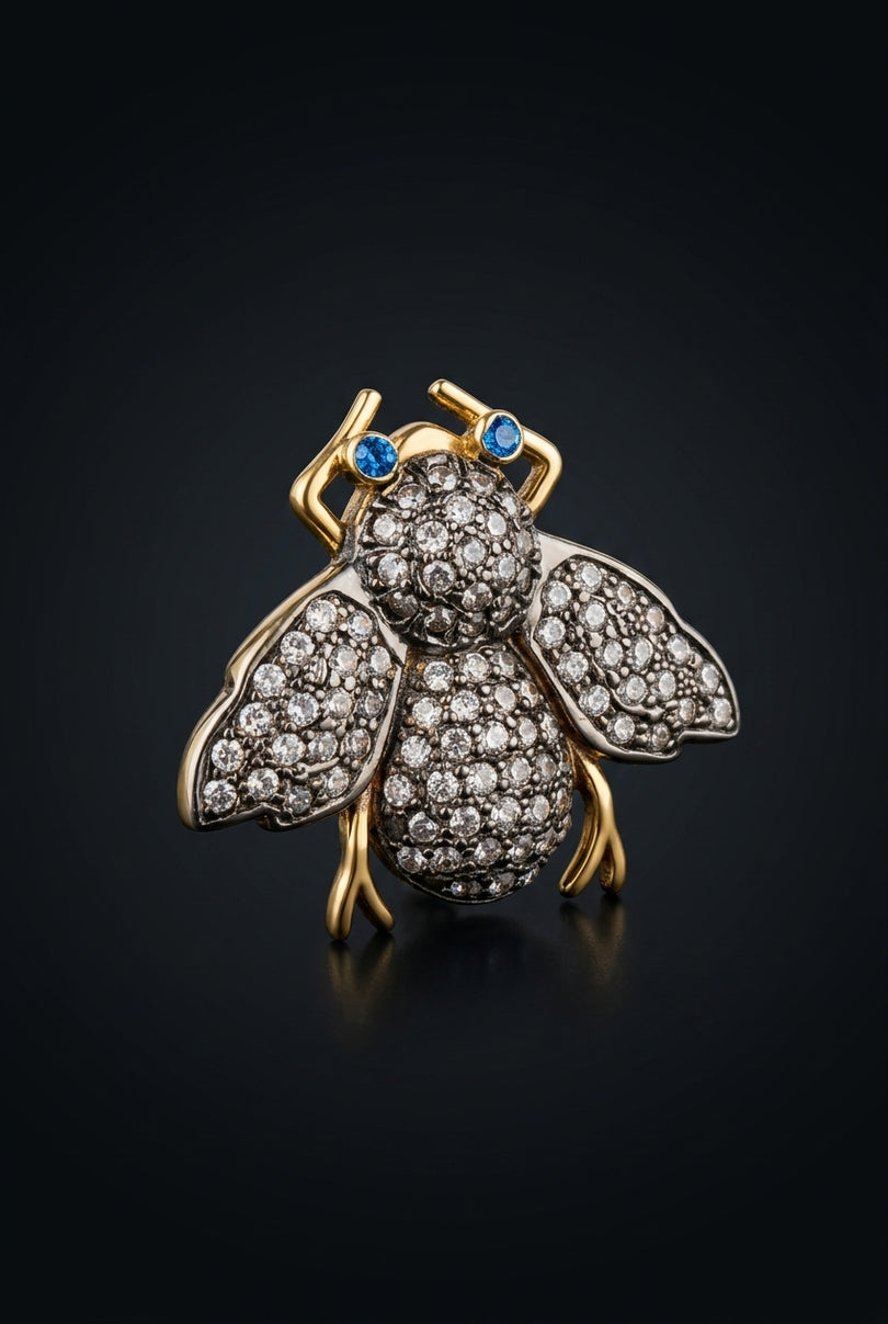 Brooch - Mixed bee - angle