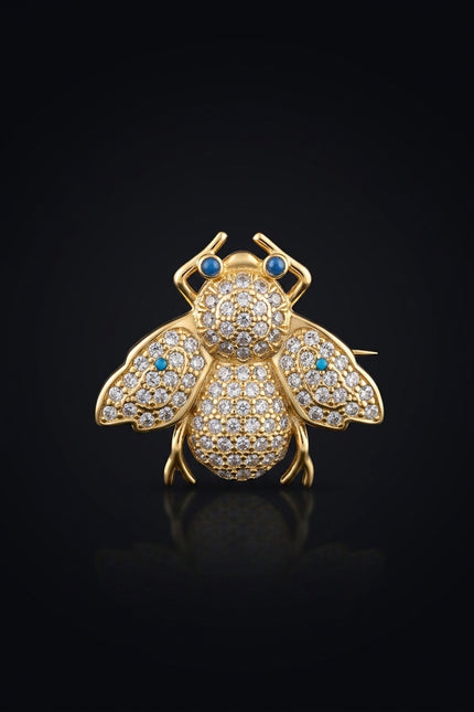 Brooch - Mixed bee - front