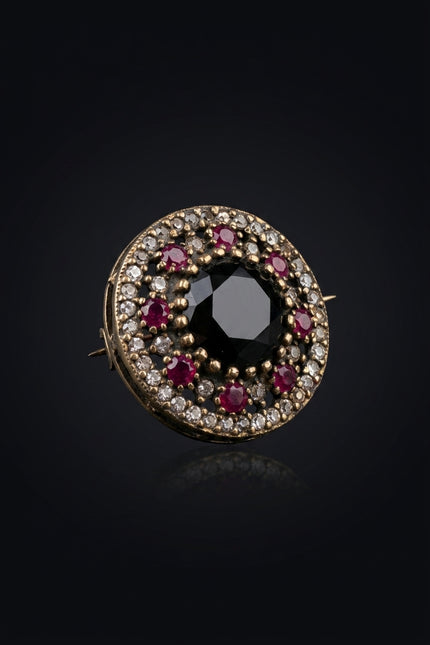 Brooch - Multi-Color round - angle