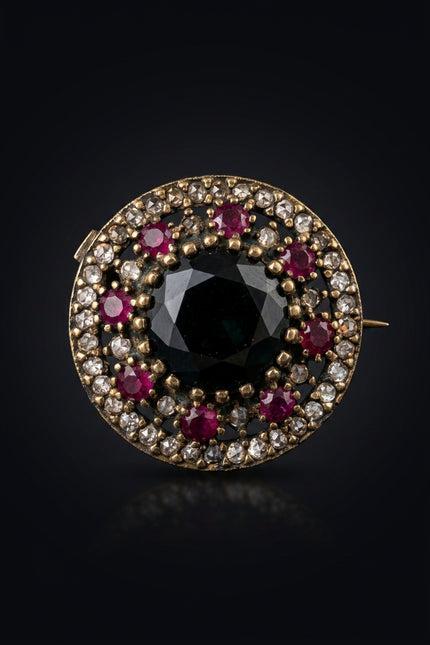 Brooch - Multi-Color round - front
