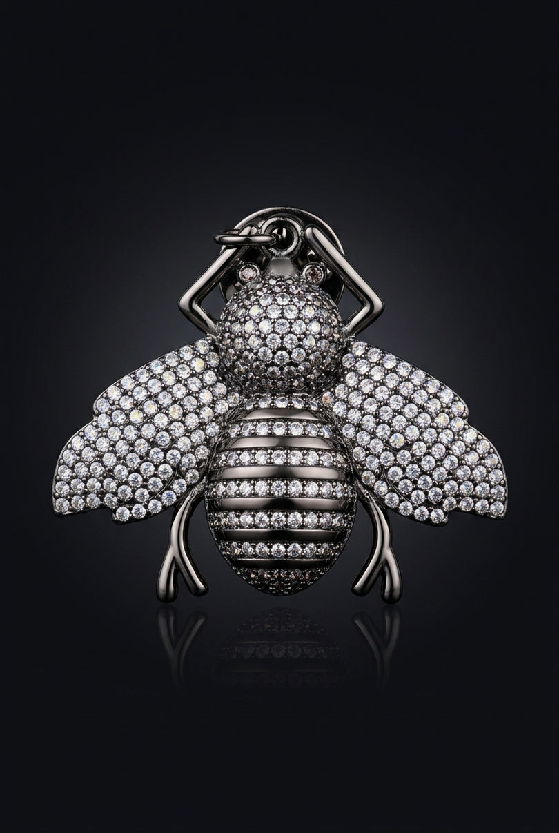 Brooch - Black|Multi bee - front
