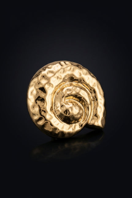 Brooch - Gold spiral - angle