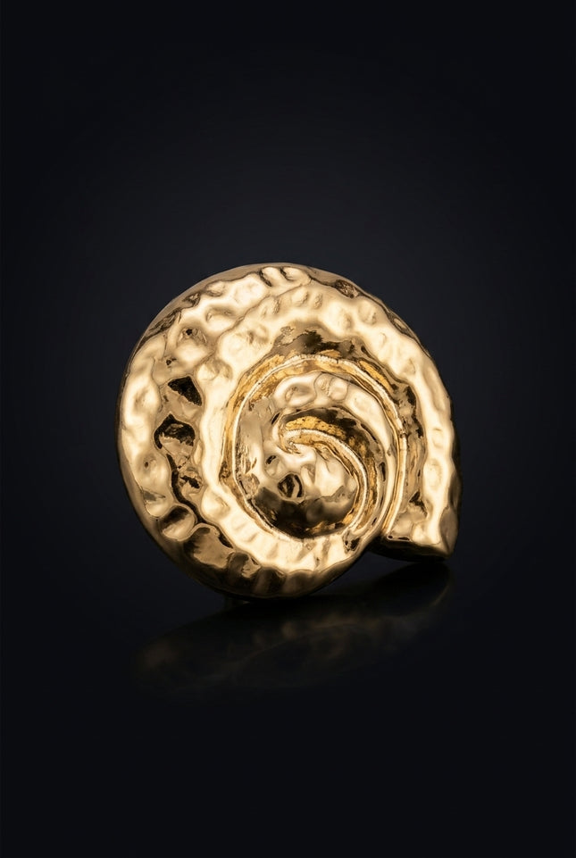 Brooch - Gold spiral - angle
