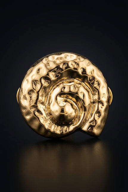 Brooch - Gold spiral - front