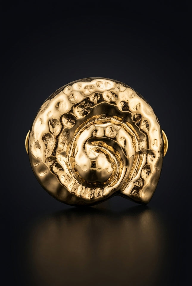 Brooch - Gold spiral - front