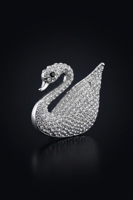 Brooch - Silver swan - angle