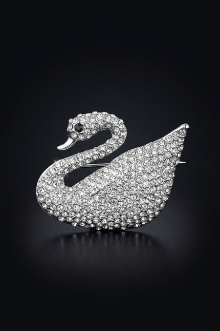 Brooch - Silver swan - front