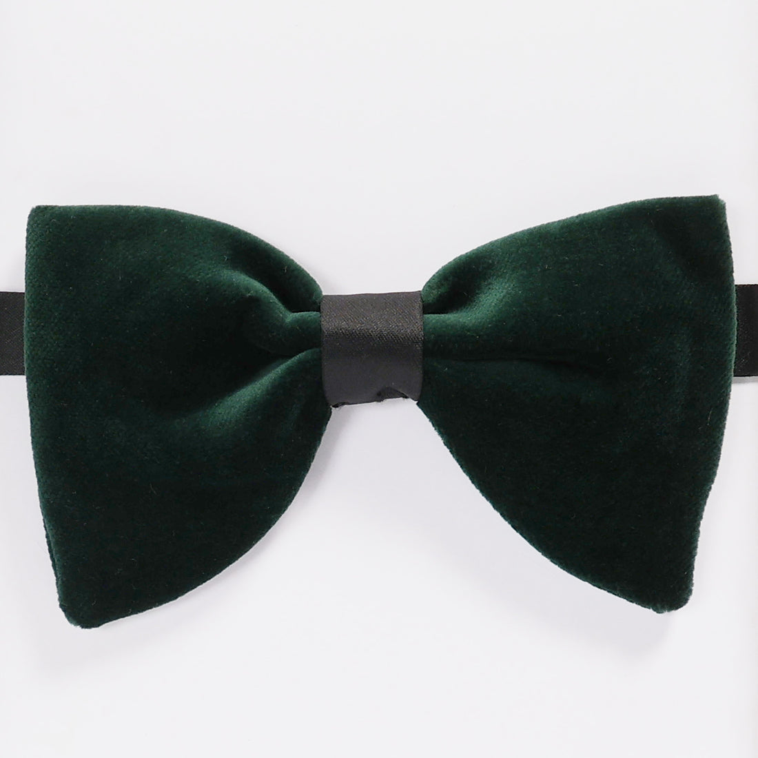 Cotton Velvet Pre-Tied Bow Tie - Green