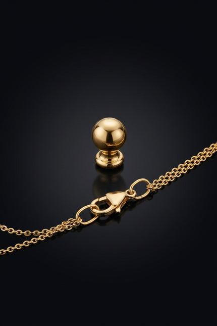 Collar Bar - Gold straight bar with spherical ends - detail