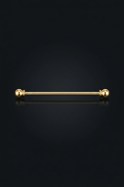 Collar Bar - Gold straight bar with spherical ends - hero