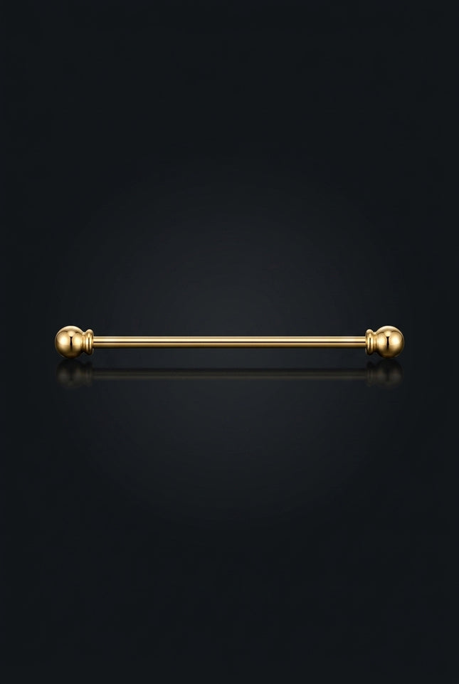 Collar Bar - Gold straight bar with spherical ends - hero