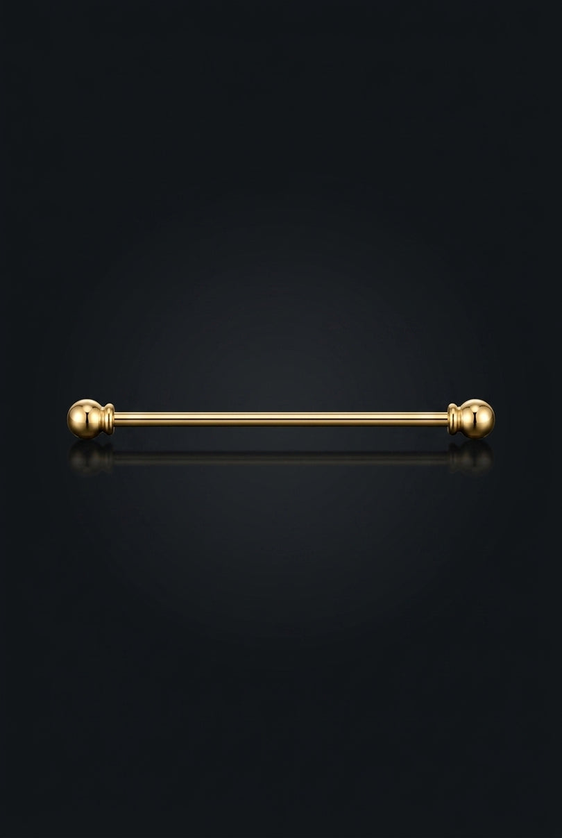 Collar Bar - Gold straight bar with spherical ends - hero