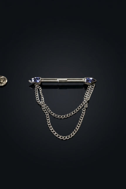 Collar Bar - Silver bar with chains - hero