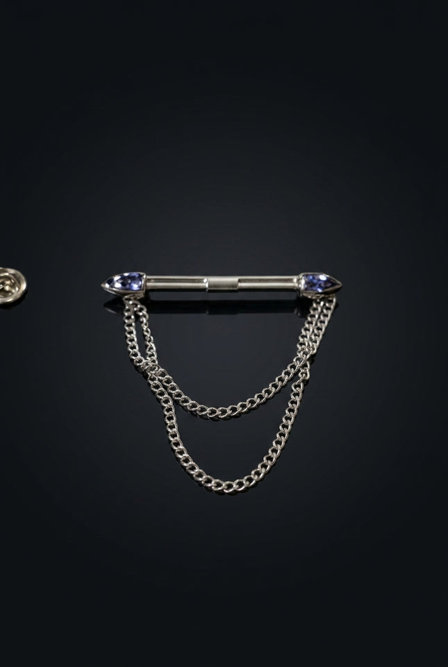 Collar Bar - Silver bar with chains - hero