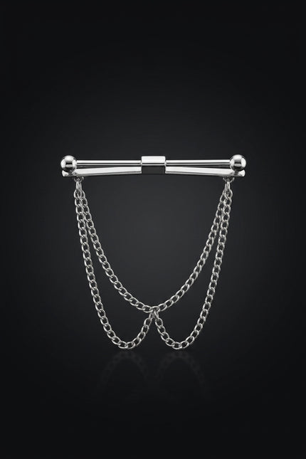 Collar Bar - Silver bar with chains - hero