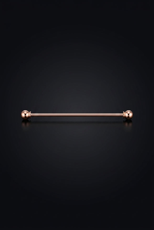 Collar Bar - Rose Gold straight bar with spherical ends - hero