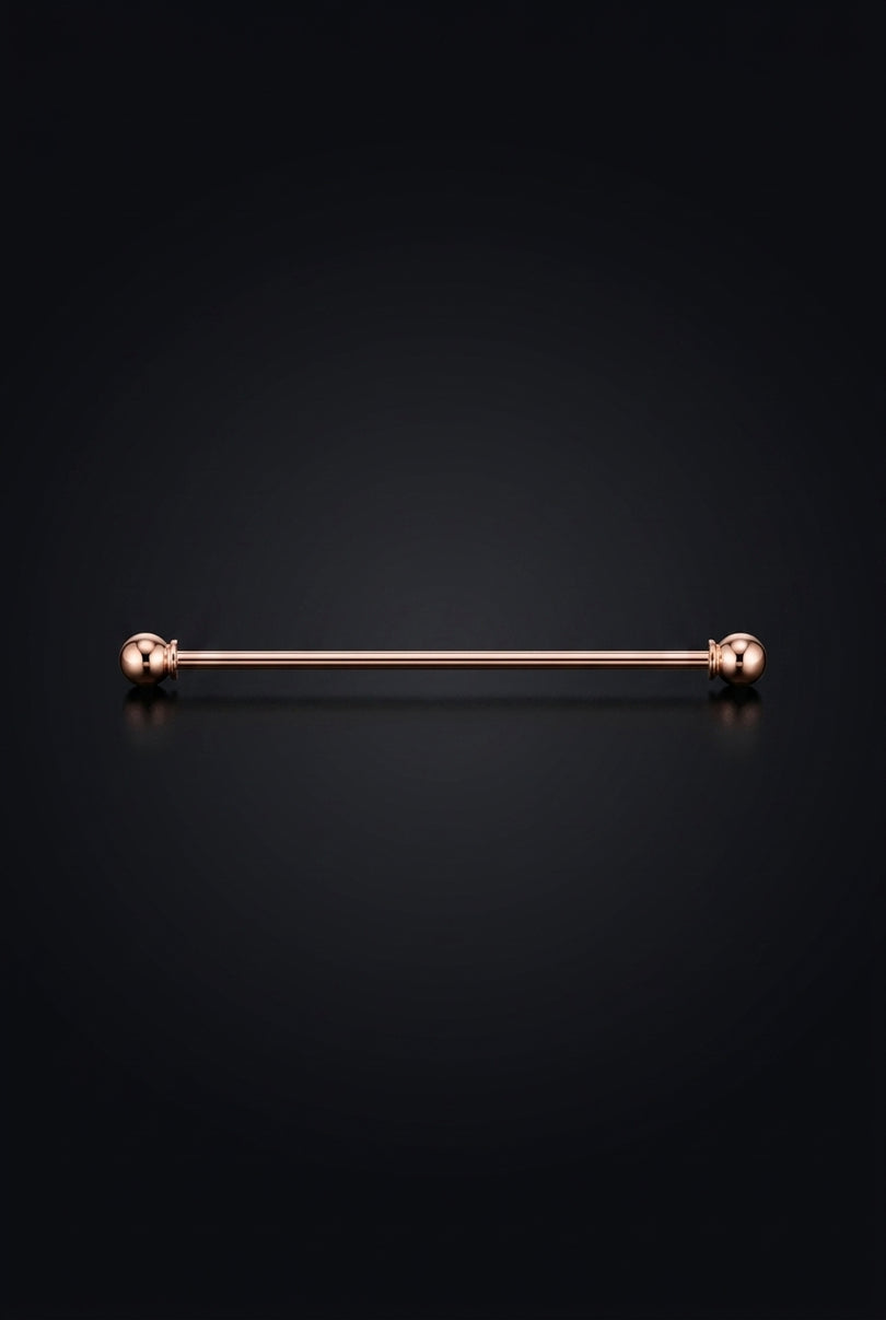Collar Bar - Rose Gold straight bar with spherical ends - hero