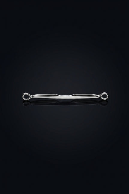 Collar Bar - Silver slim bar with looped ends - hero