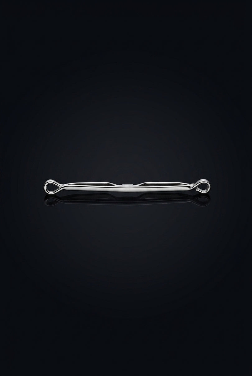Collar Bar - Silver slim bar with looped ends - hero