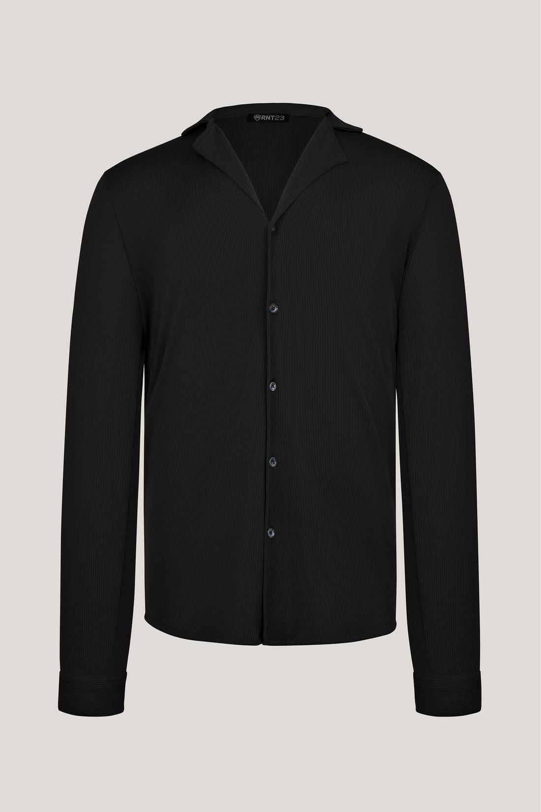 Lightweight Drapery Plisse Shirt - Black