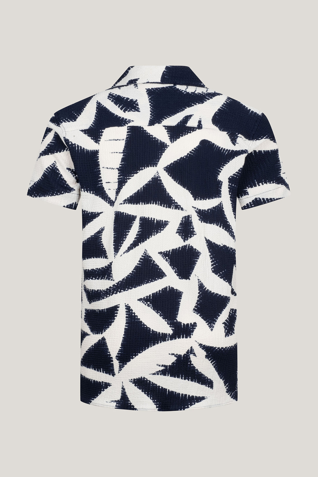 Short Sleeve Shirt - Beige Navy