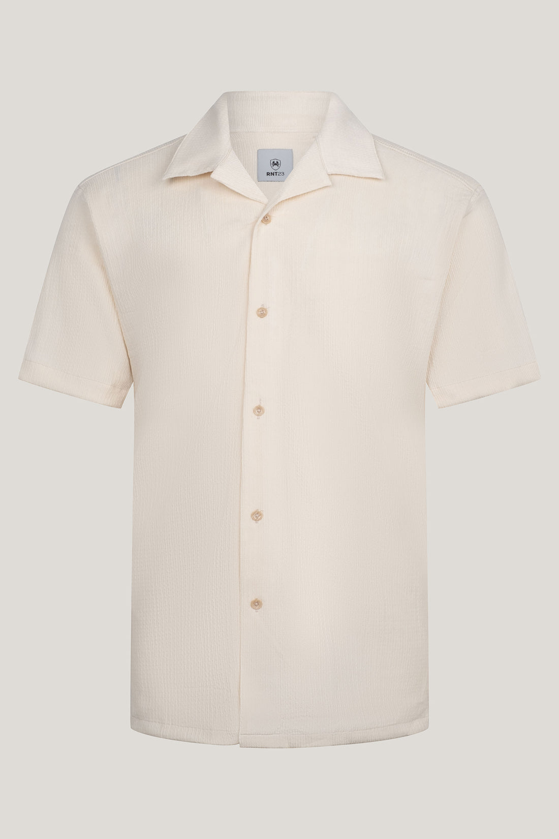 Oversized Camp Collar Shirt - Beige